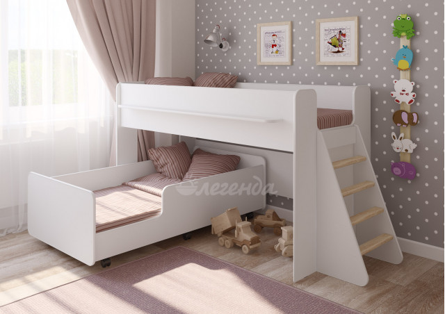 Детская выкатная кровать Легенда 23.3 белая